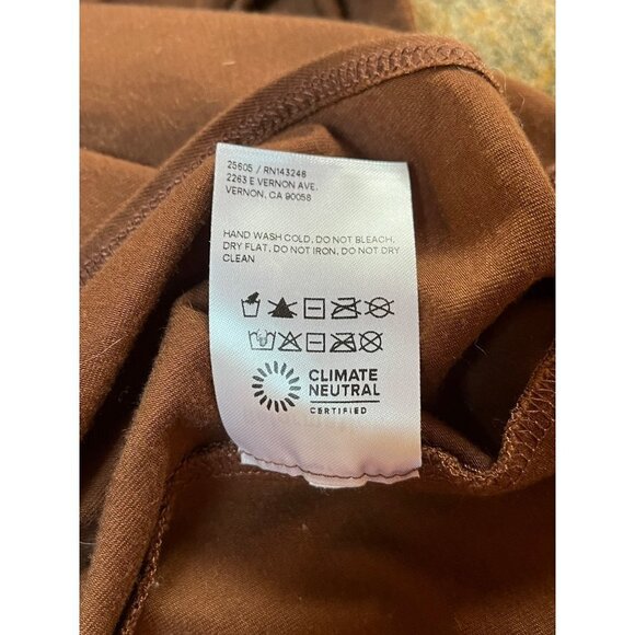 Reformation Kaila Dress in Chestnut Slim Wrap Around Midi Bodycon Dress Large - Picture 11 of 12